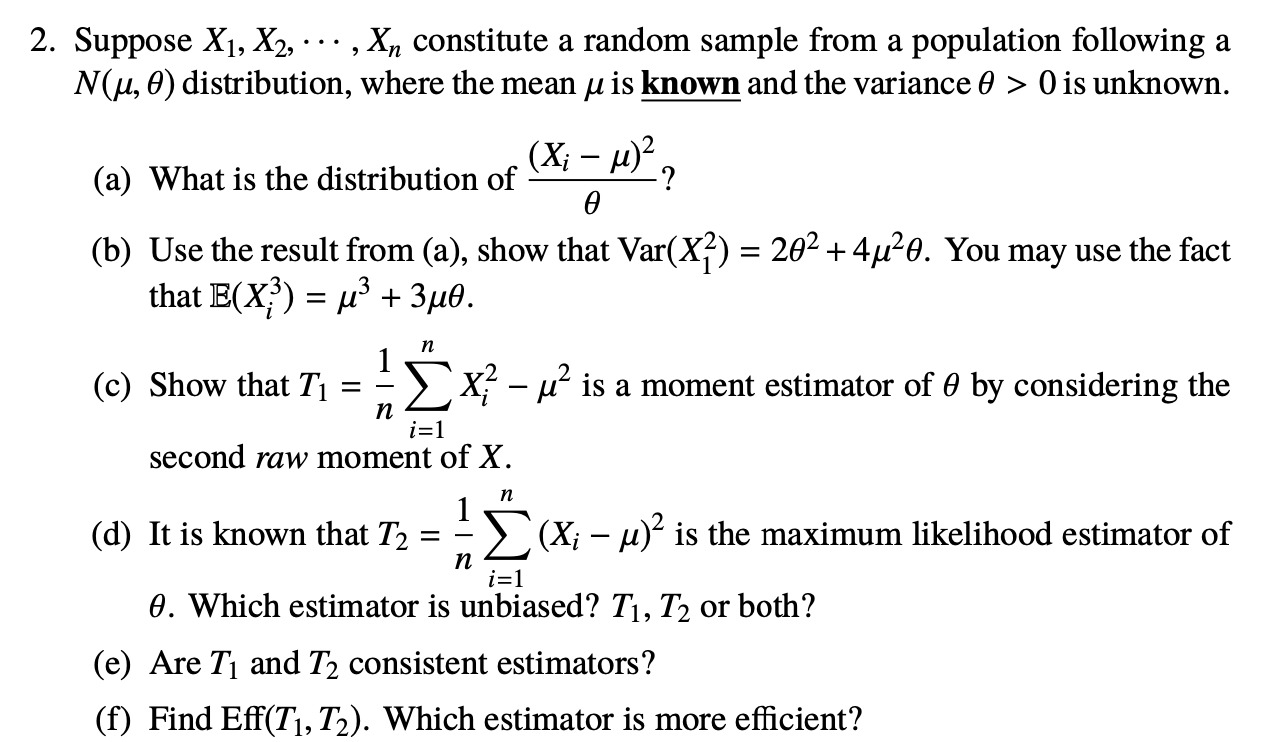  2. Suppose X1, X2, - - - , X\" constitute a