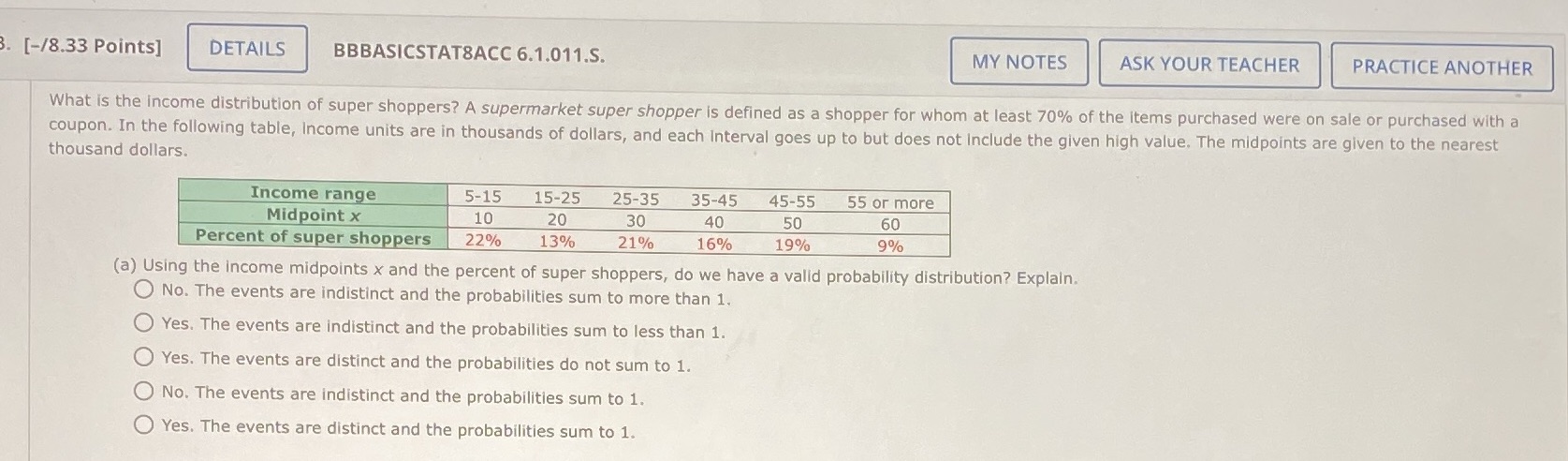  [-/8.33 Points] DETAILS BBBASICSTAT8ACC 6.1.011.S. MY NOTES ASK YOUR TEACHER PRACTICE