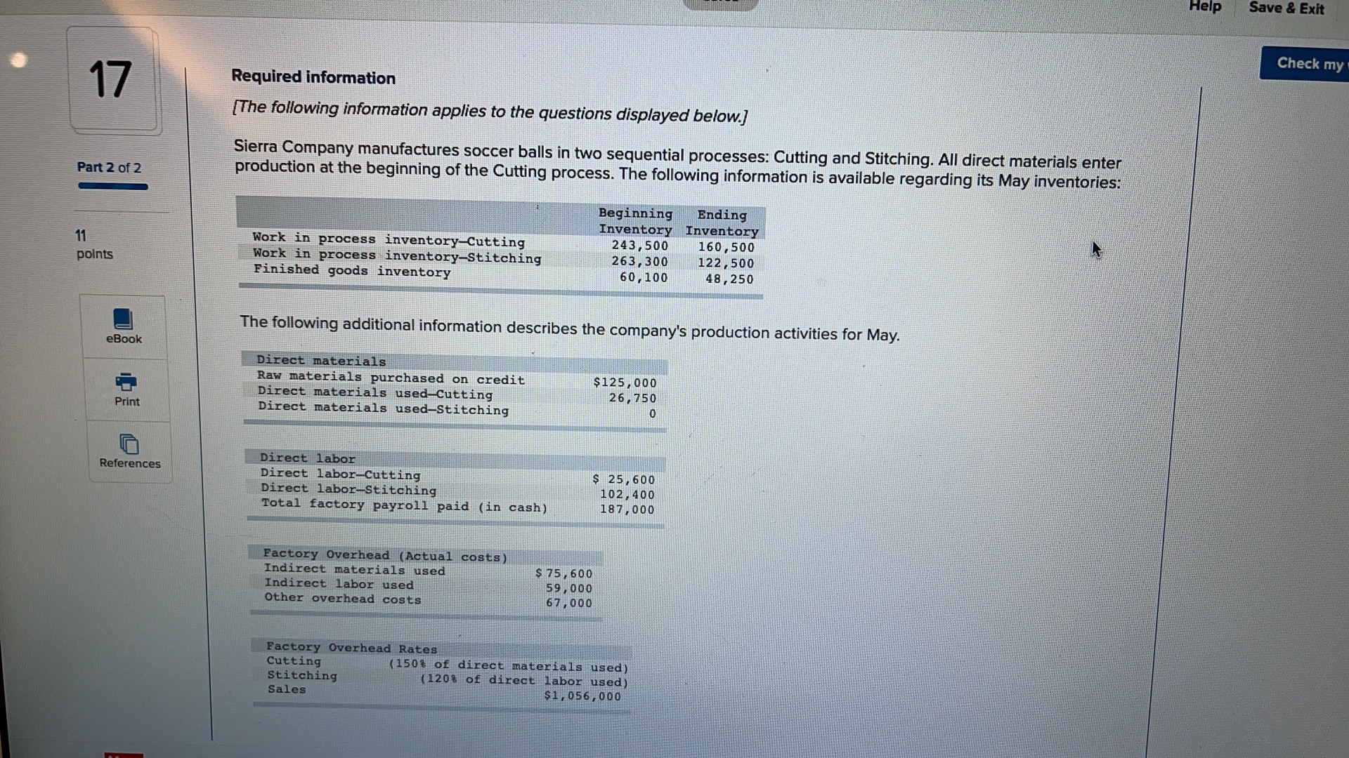  Help Save & Exit Check my 17 Required information [The following