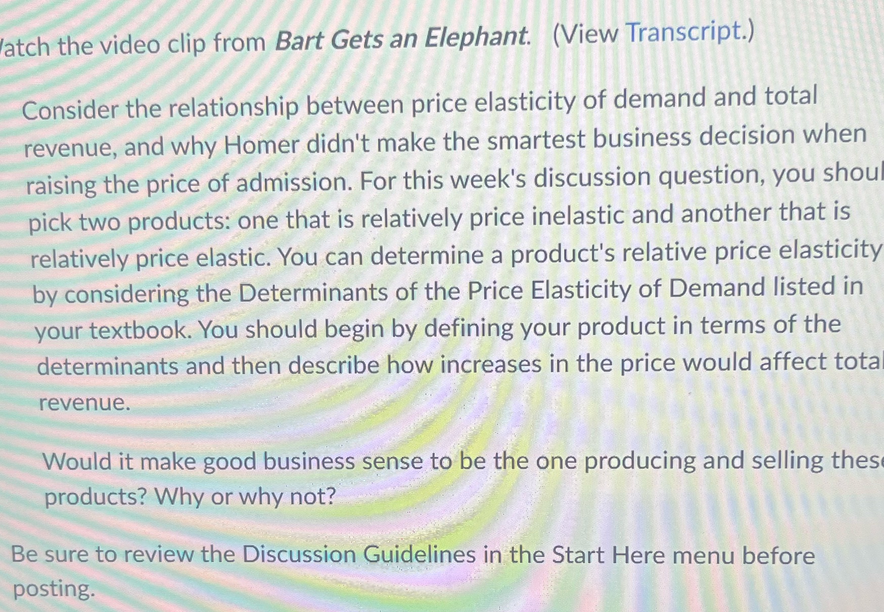  latch the video clip from Bart Gets an Elephant. (View Transcript.)