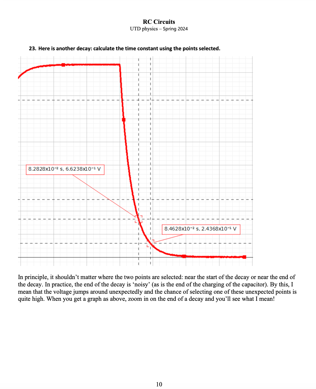 the slope of the capacitor voltage is not zero suggests this.) Remember