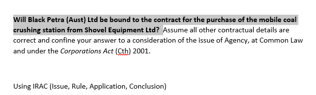 Ltd, which is a large public mining company. Black Petra (Aust) Lid