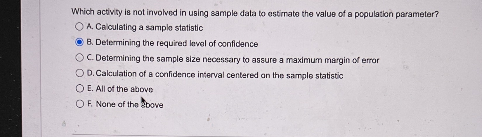  Which activity is not involved in using sample data to estimate