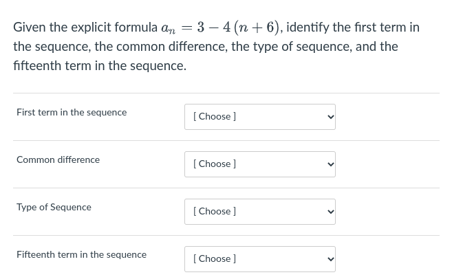 + 4n O an = 4+ 3n O an = 4+3(n -1)