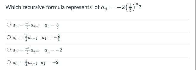 [Chm] v' Given the explicit formula an = 3 -4 (n +