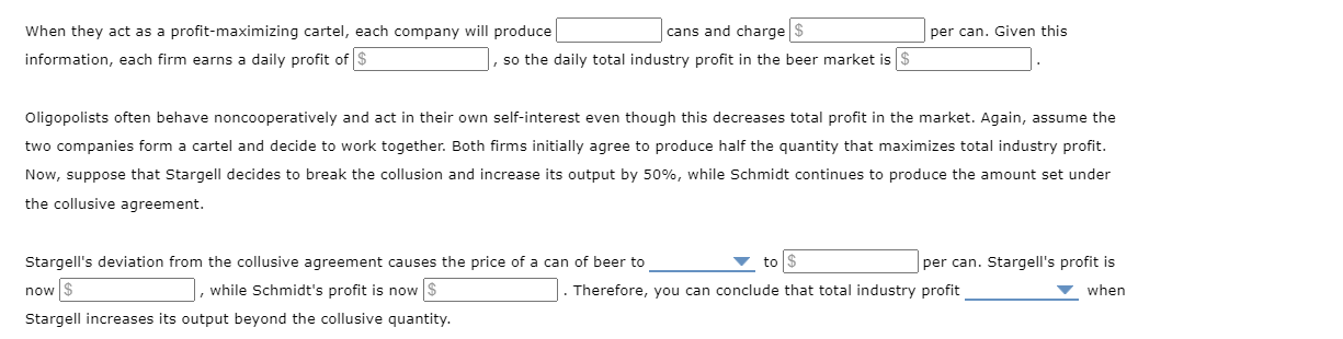 companies that operate in a duopoly (two-firm oligopoly). The daily marginal cost