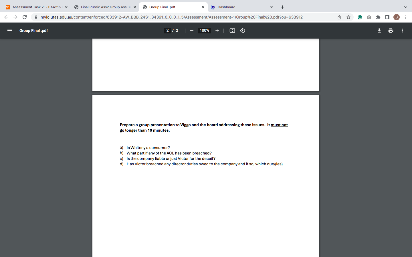 Group Ass B X @ Group Final .pdf x '@ Dashboard x