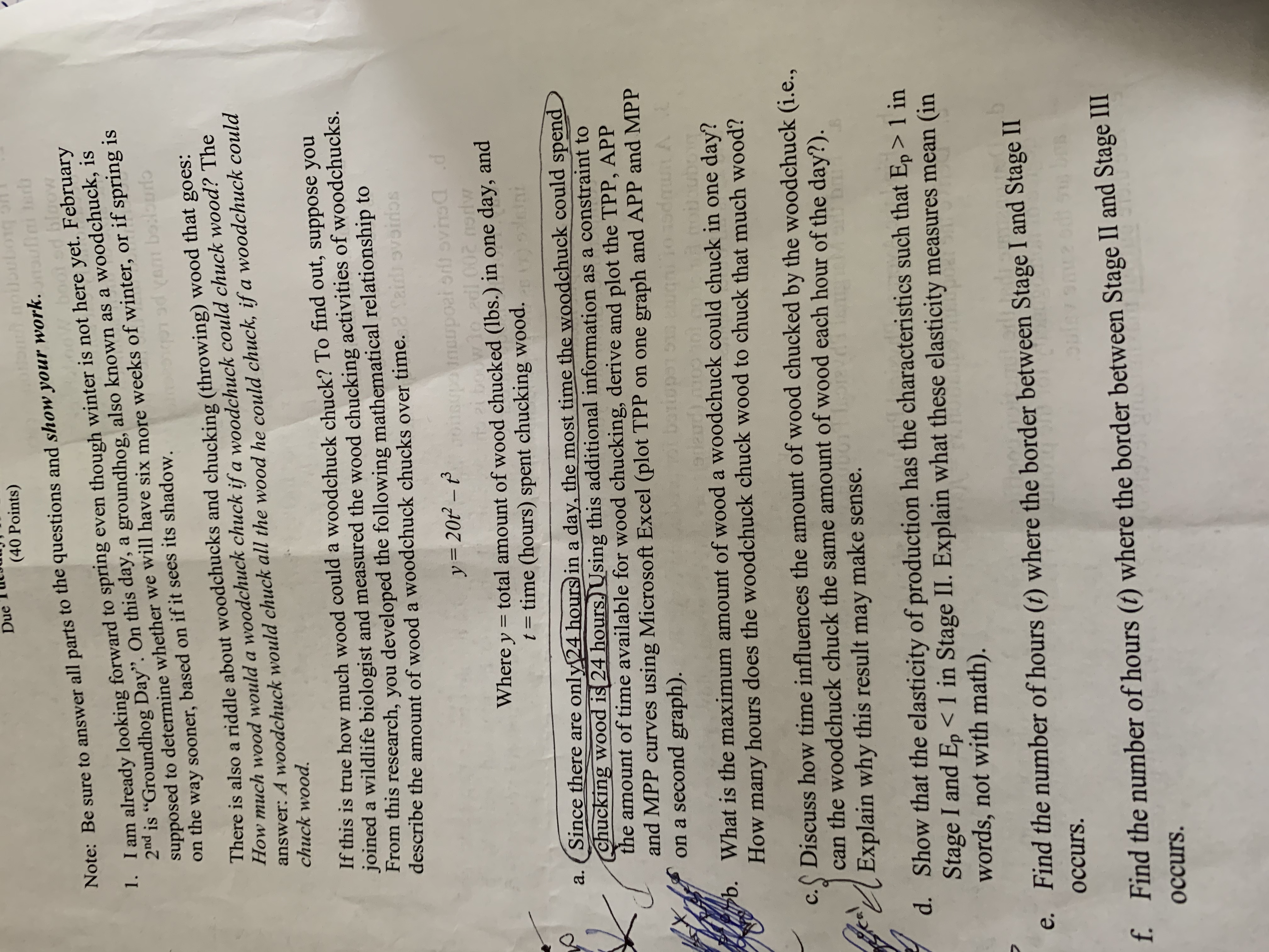  (40 Points) Note: Be sure to answer all parts to the