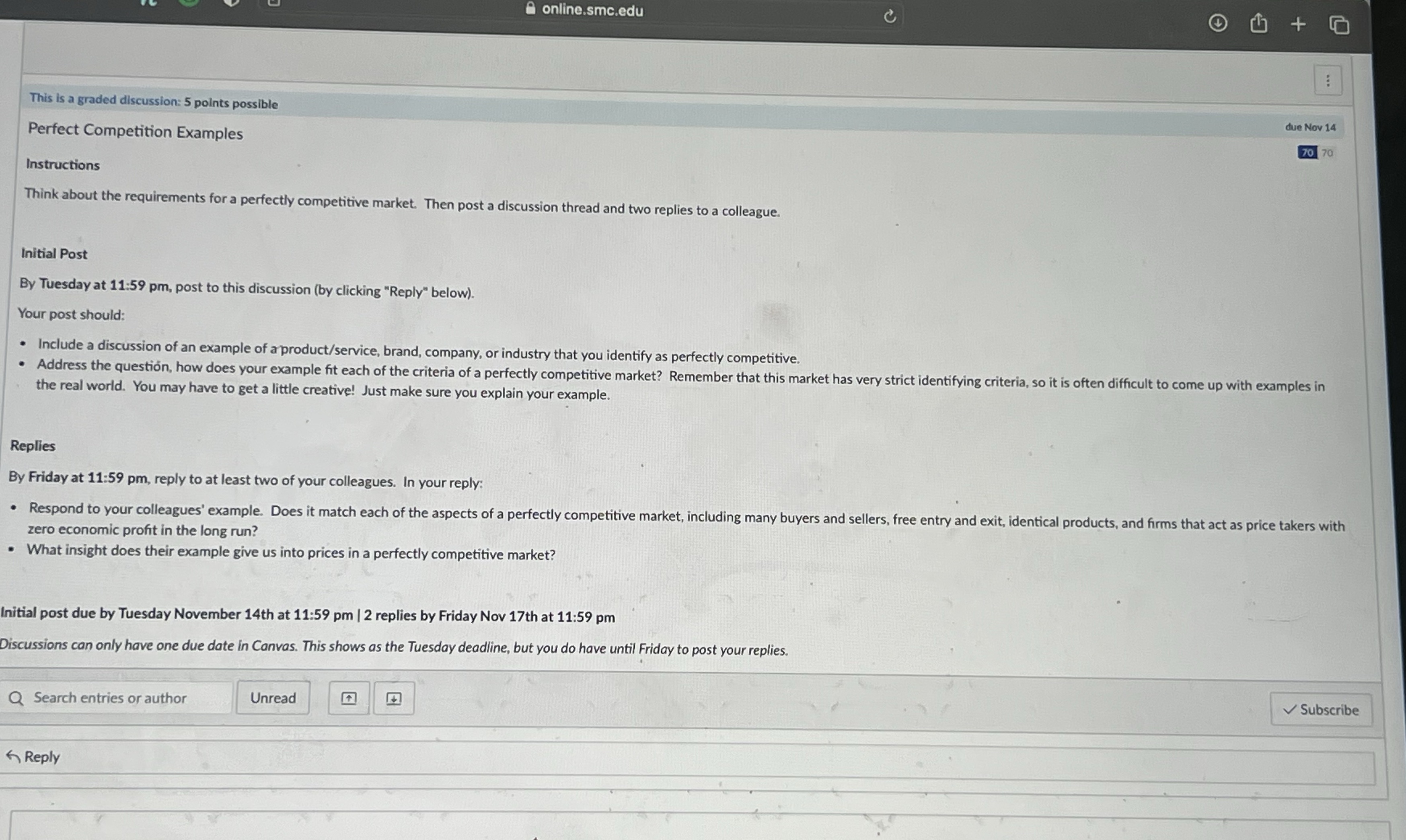 a online.smc.edu + E This is a graded discussion: 5 points