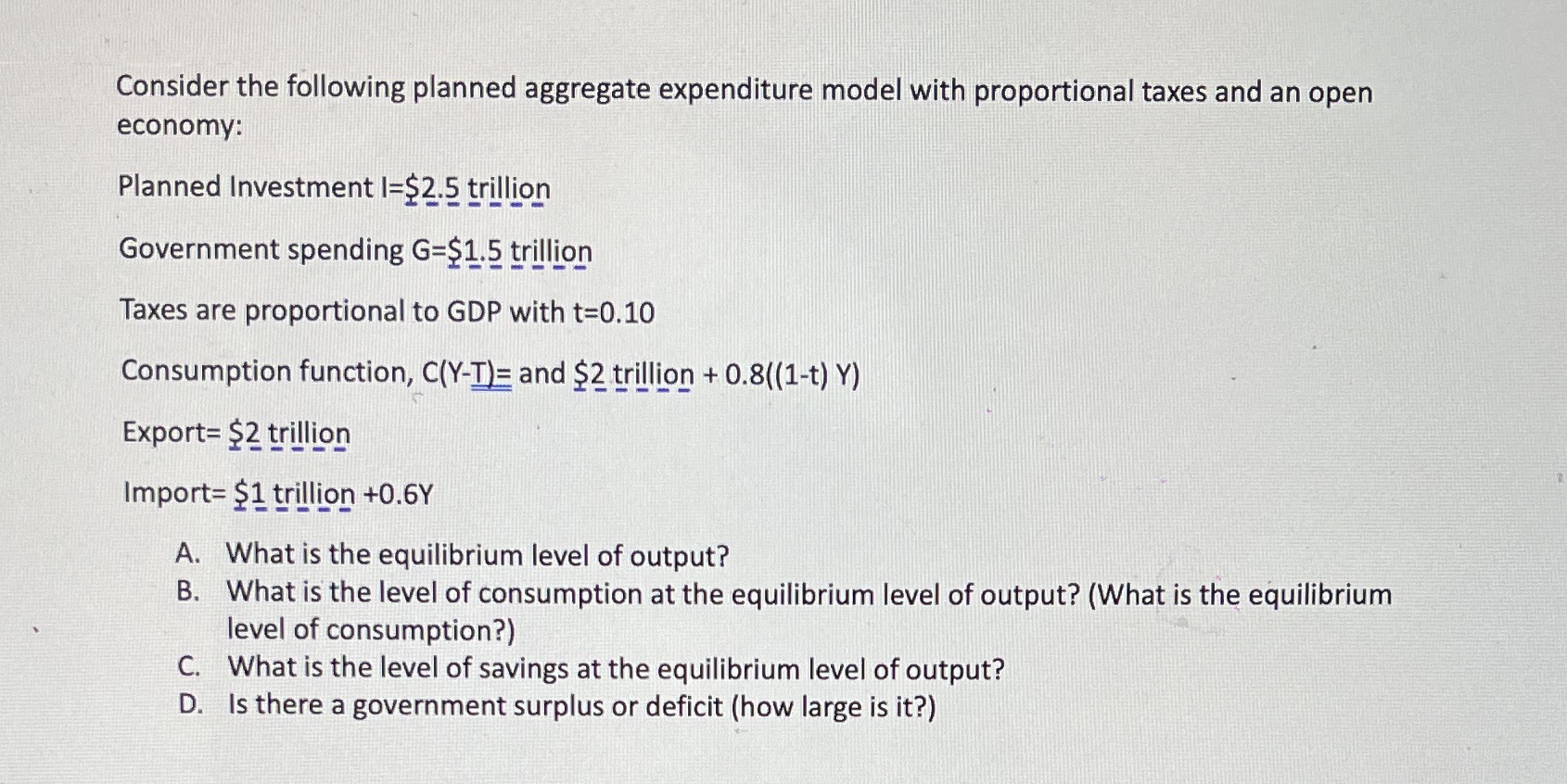 Can you please help me answer A-D? Consider the following planned aggregate