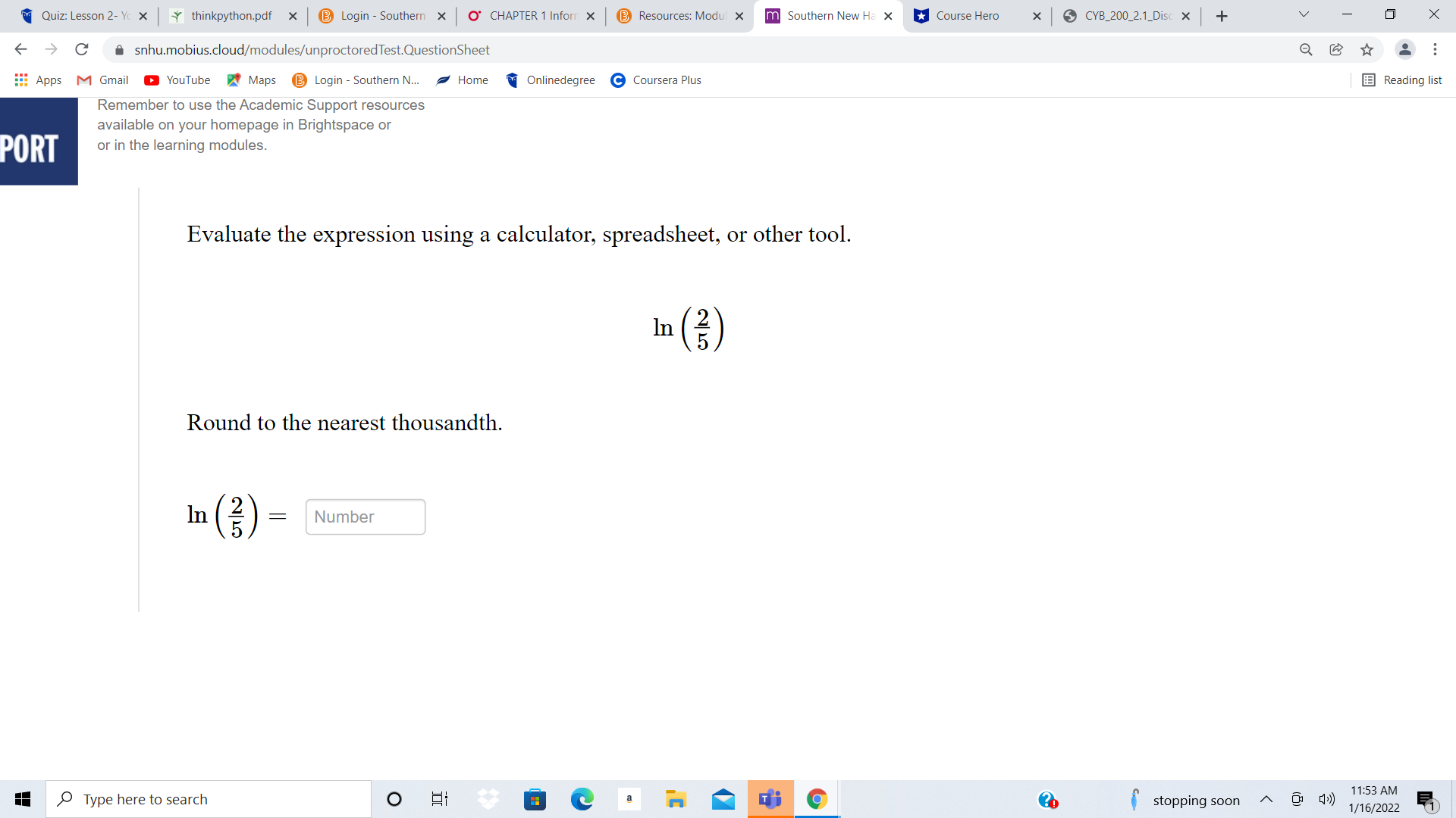  Quiz: Lesson 2- Yc x * thinkpython.pdf X B Login -