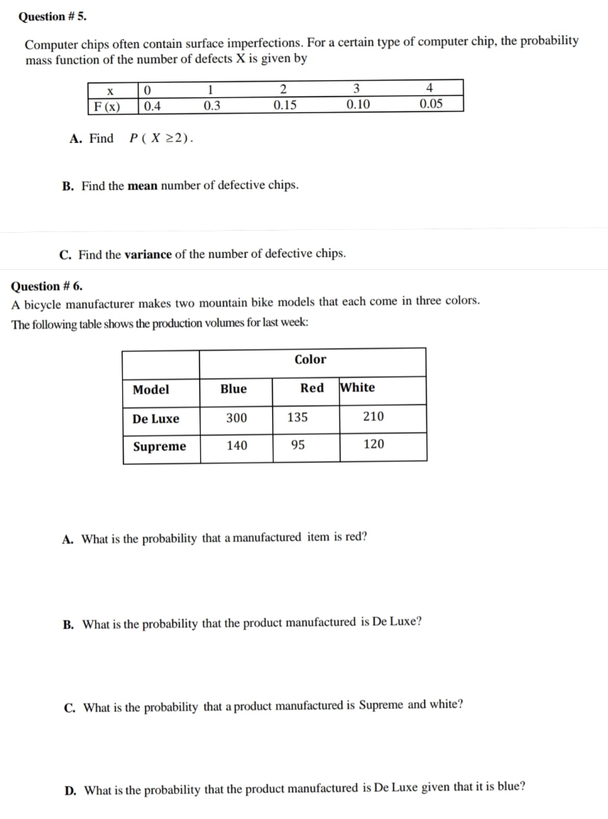 I need solve this question Question # 5. Computer chips often contain
