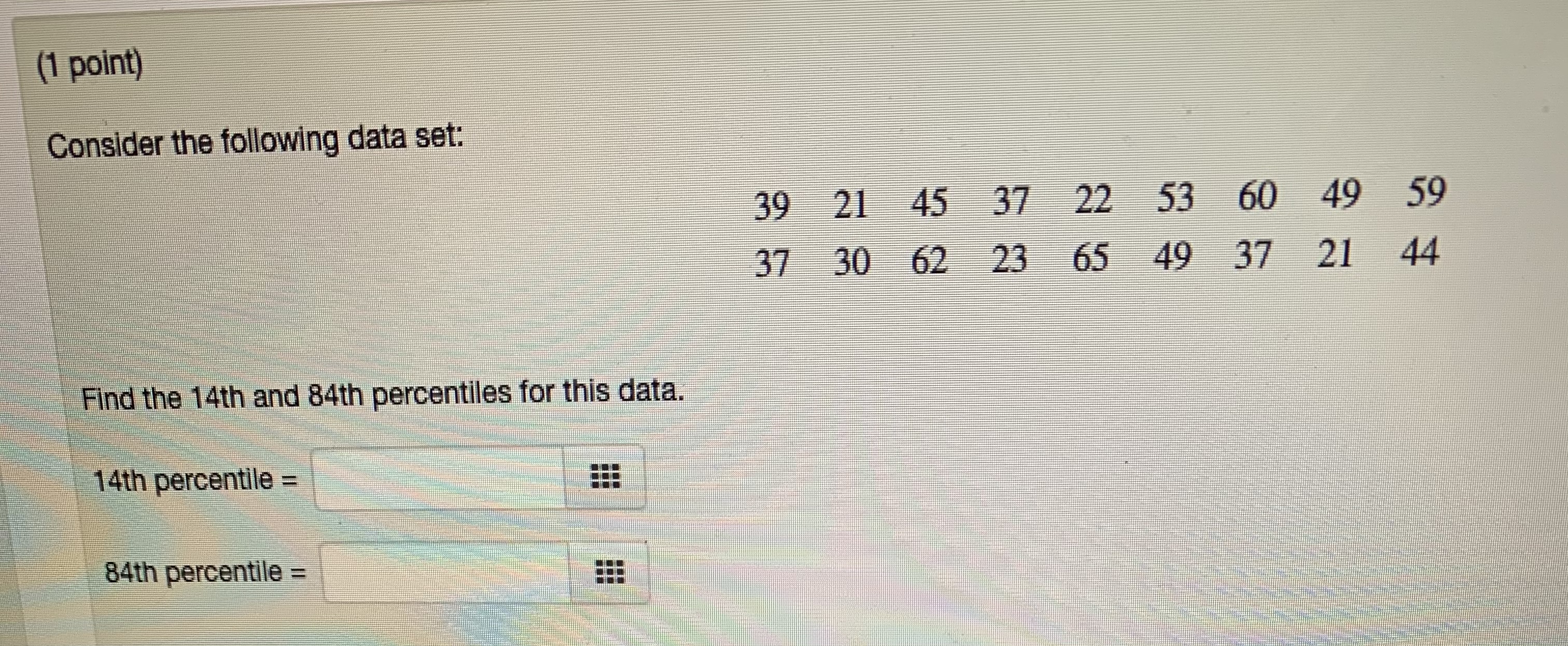 19, 14, 38, 31, 31, 16, 16, 30, 16, 15, 15 Find