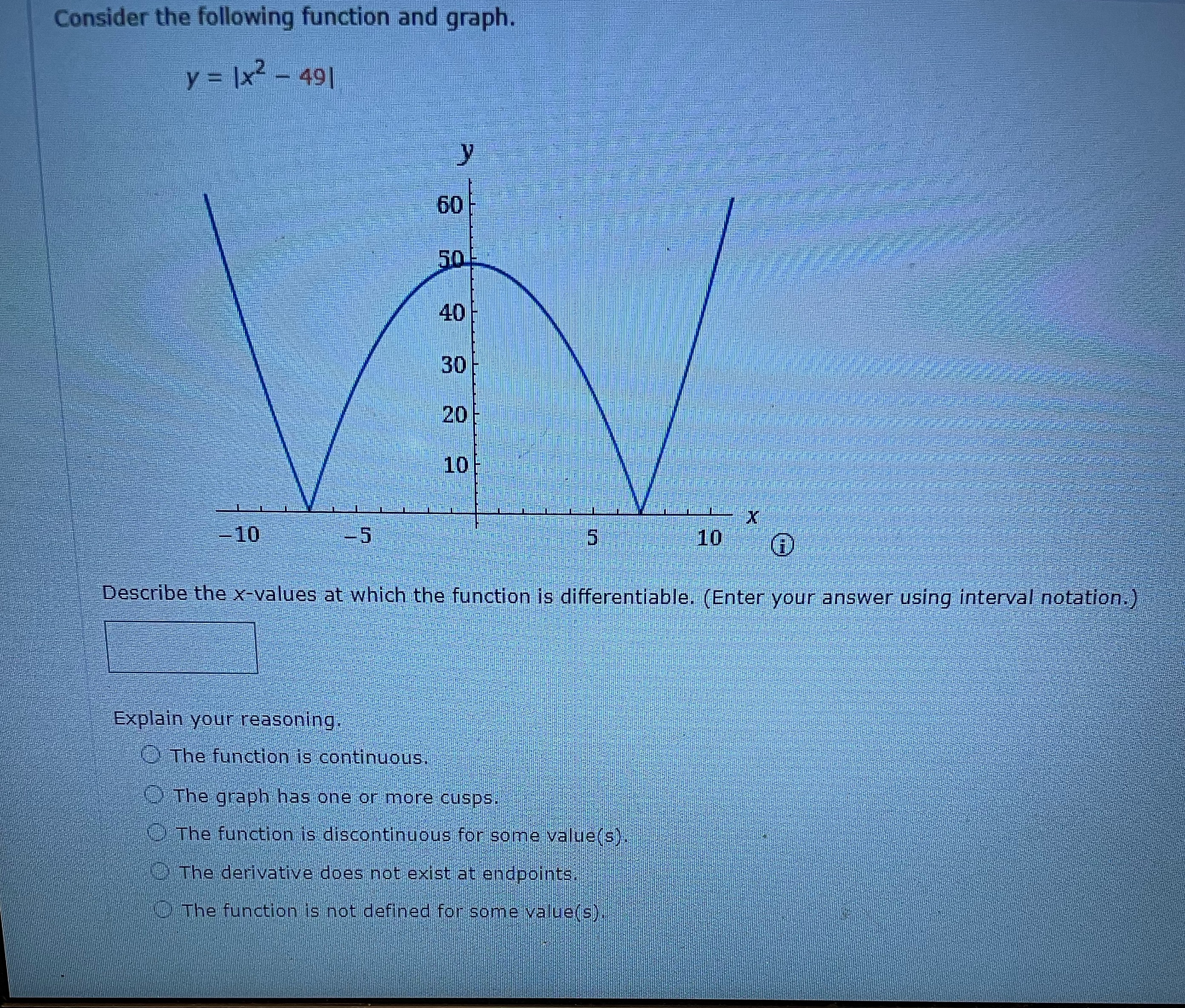 Consider the following function and graph. y = [x - 491