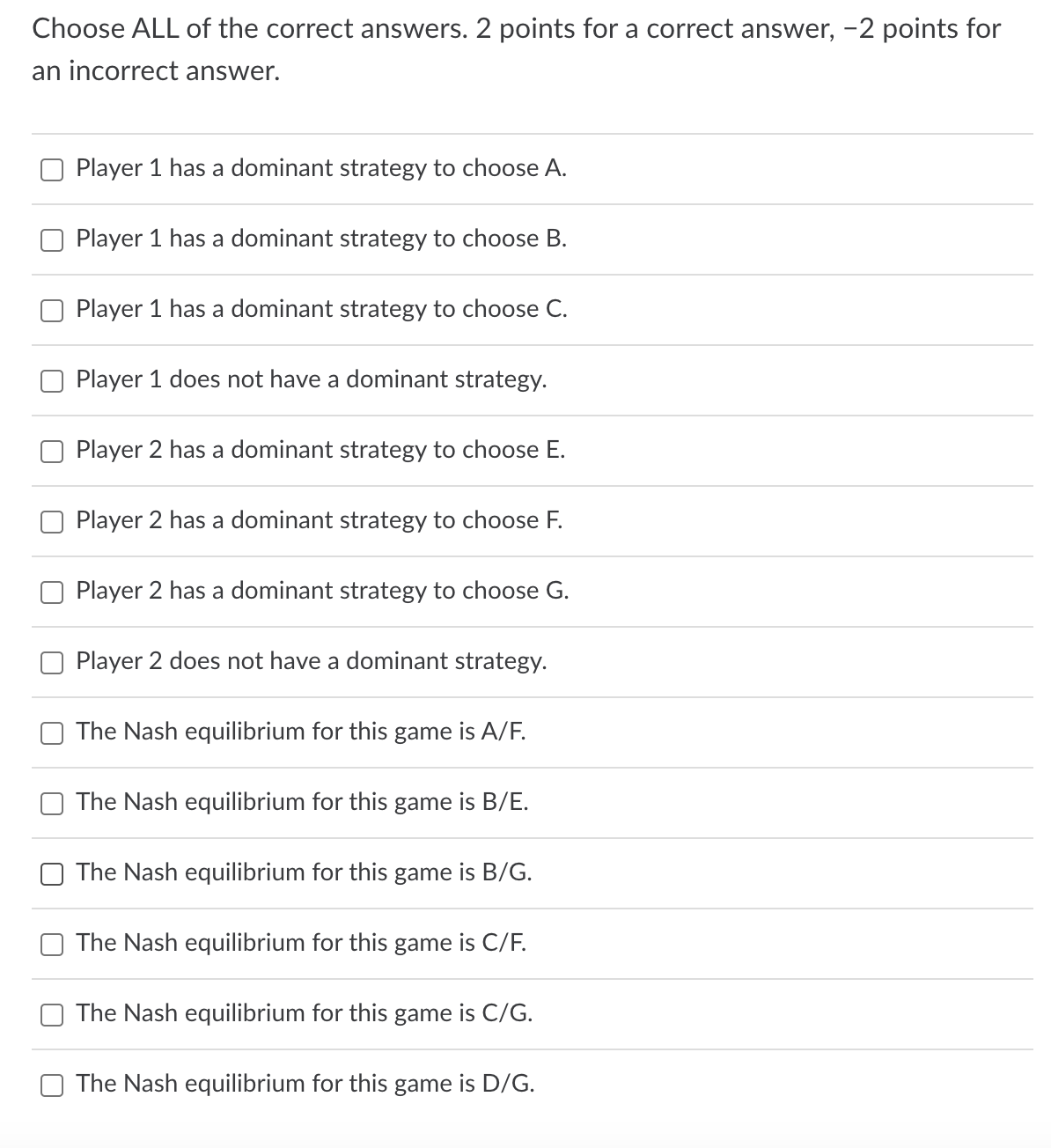 game, players 1 and 2 must move at the same time without
