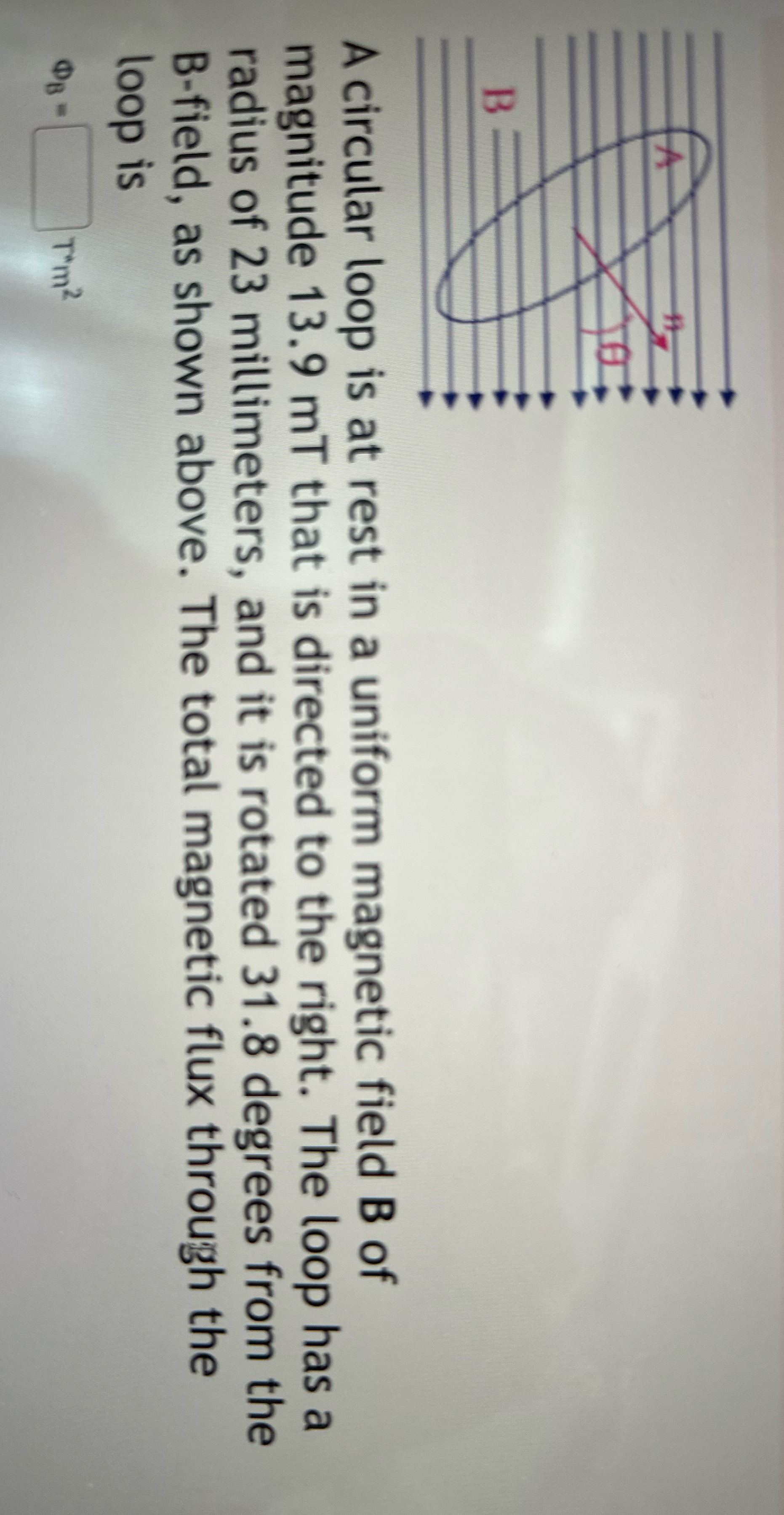  A circular loop is at rest in a uniform magnetic field