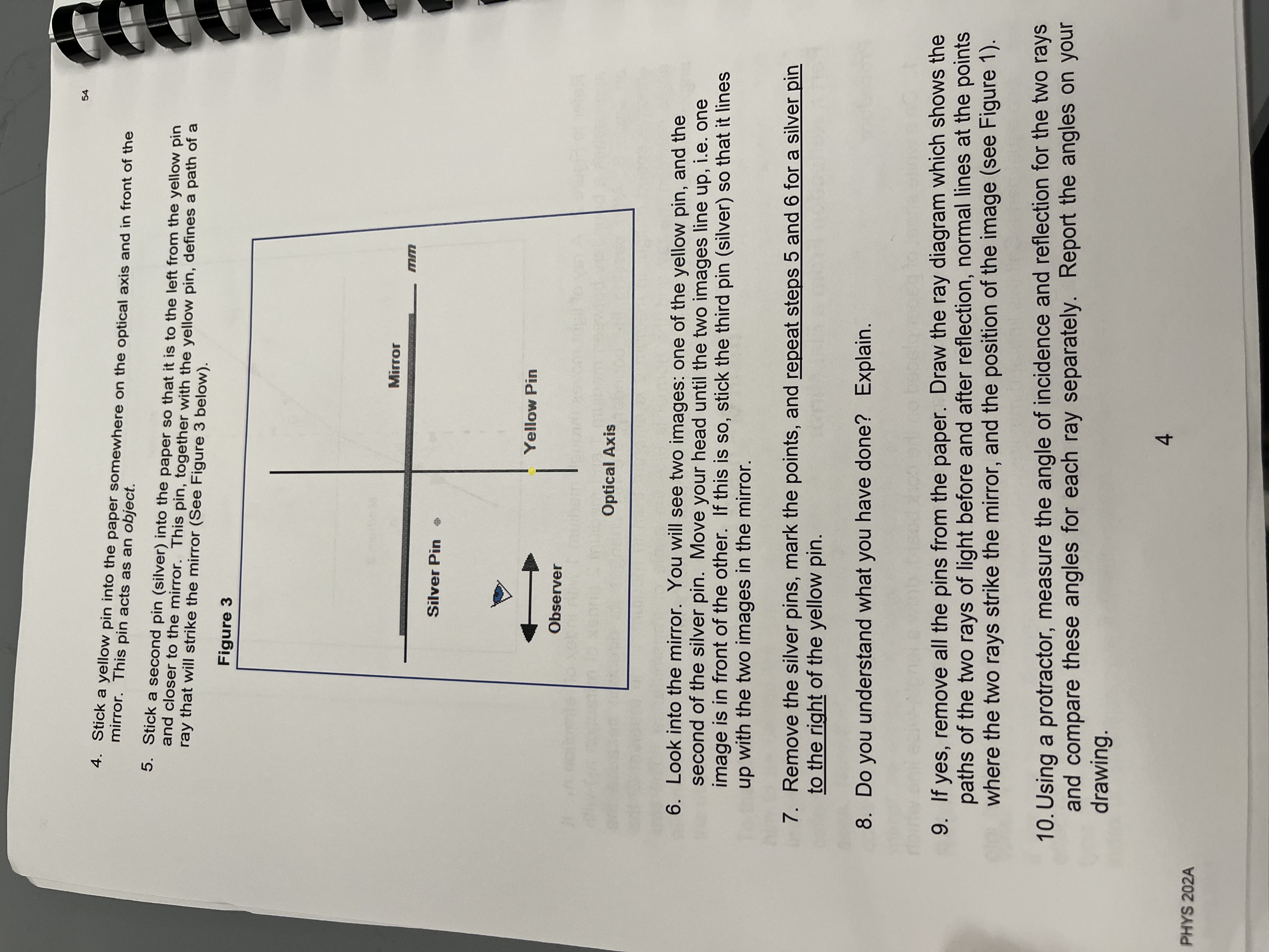 to another. Reflection Imagine a small object a distance, i, from a