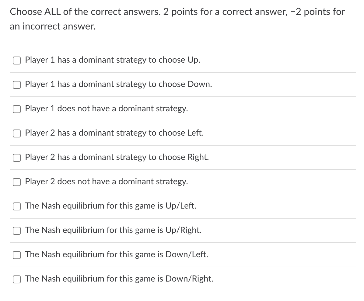 can move Up or Down, and Player 2 can move Left or