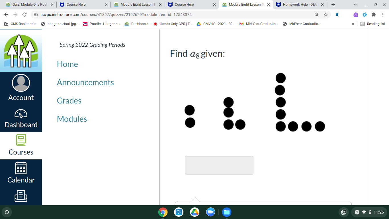 Grading Periods Find a7 given an = 3an-1 + 5 and al