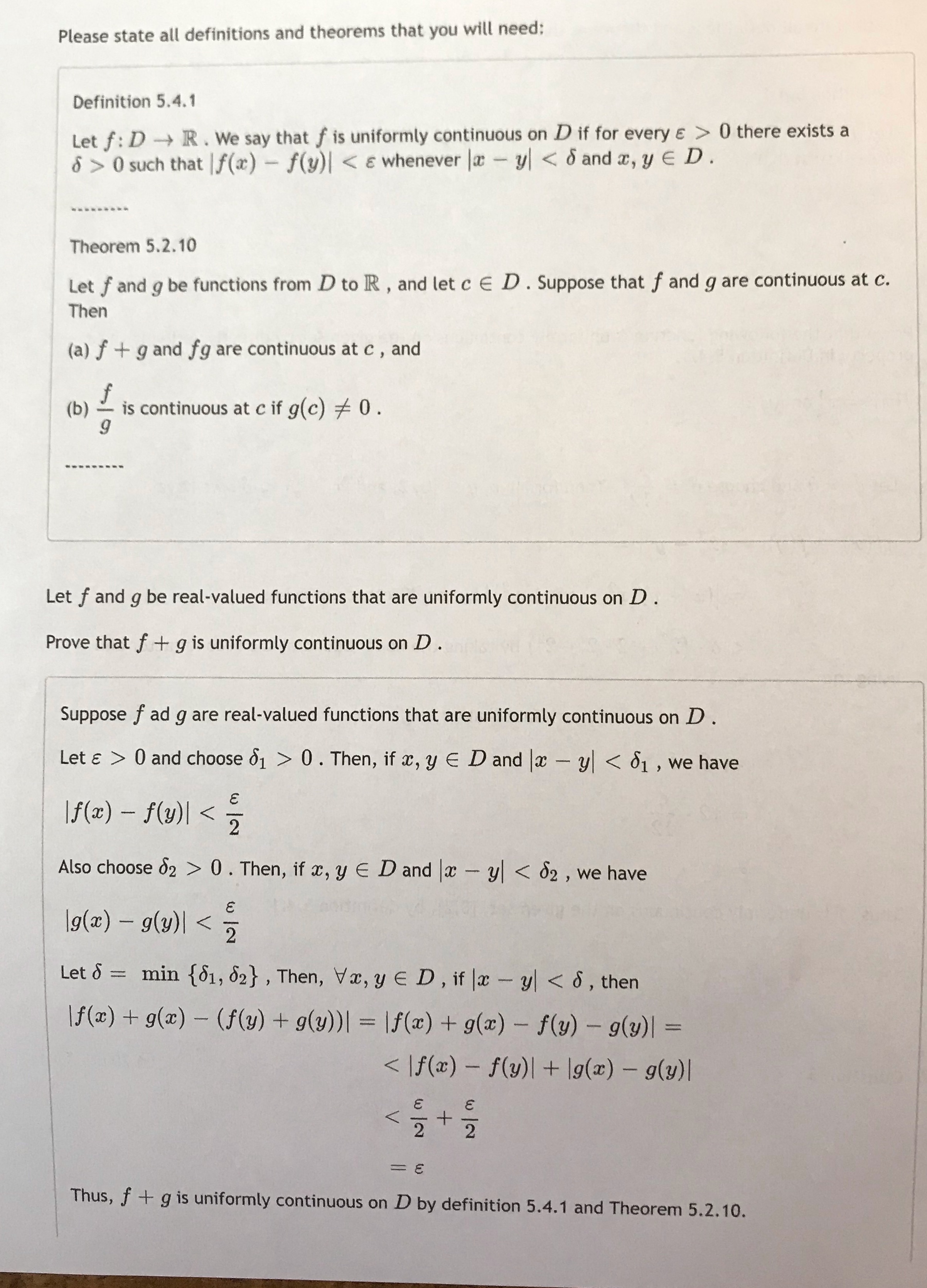 Could someone please check my work Please state all definitions and theorems