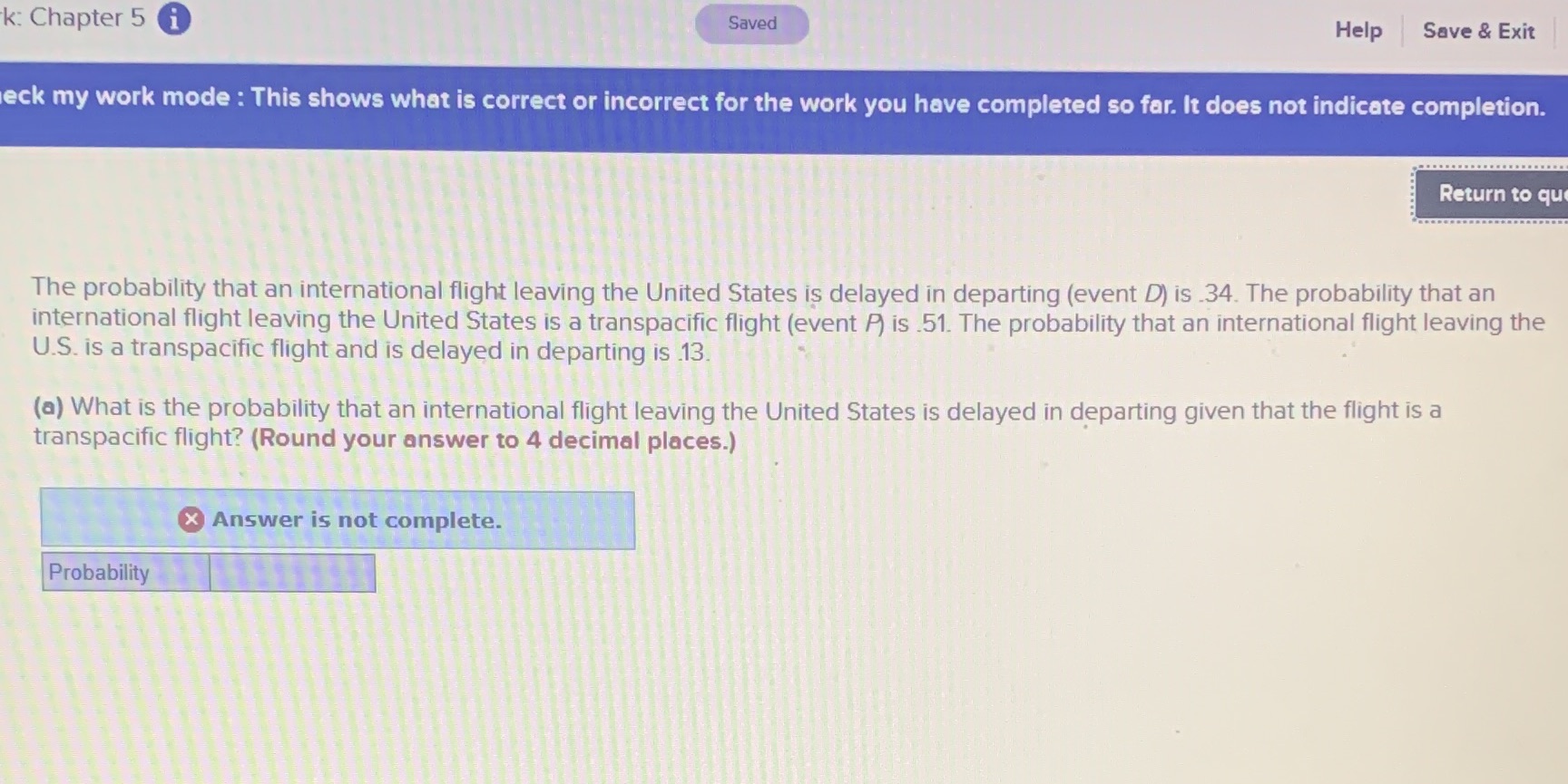  k: Chapter 5 i Saved Help Save & Exit eck my