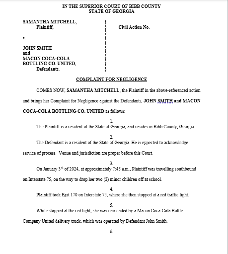 Draft a settlement letter based on the scenario in the complaint attached