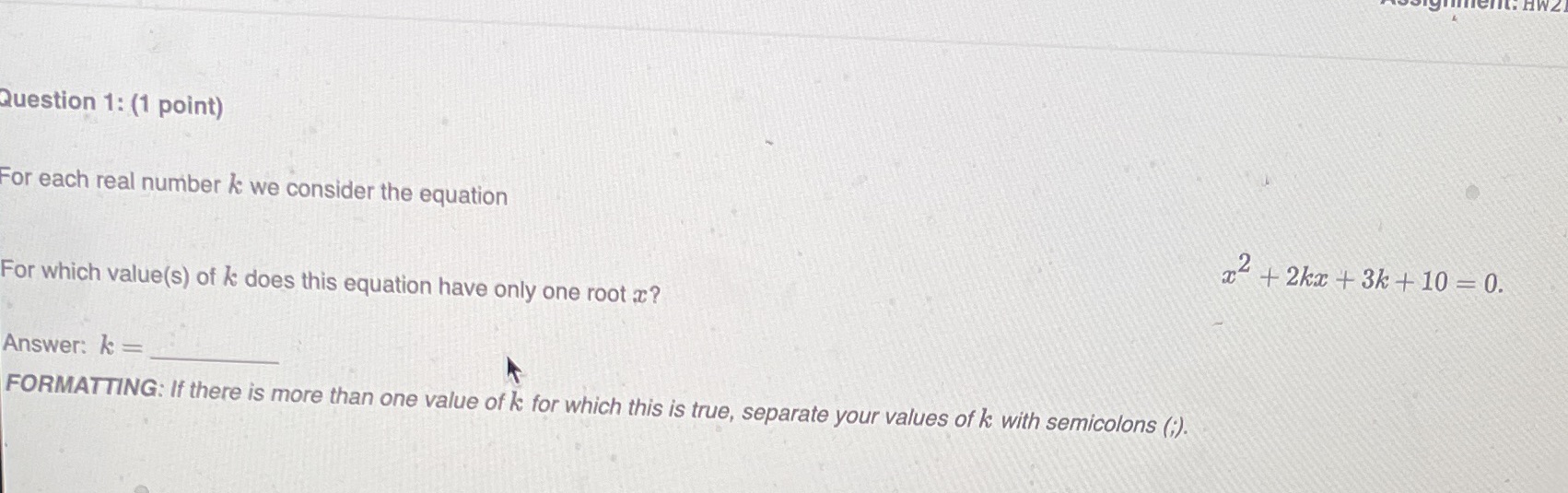Please find attached Question 1: (1 point) For each real number /