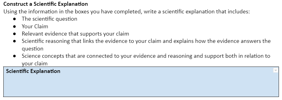 Reasoning What are the science observations or data that How can you
