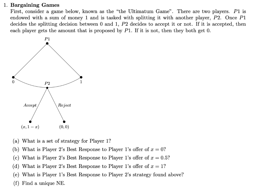 1. Bargaining Games First1 consider a. game below, known as the