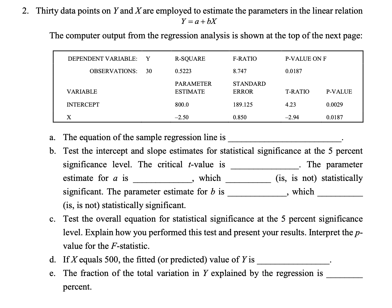 do you understand this 2. Thirty data points on Y and X