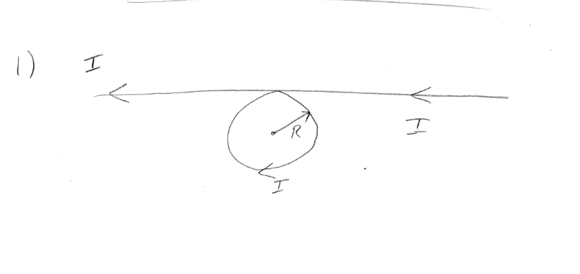on the attached figure. The circular loop has a radius R. Determine
