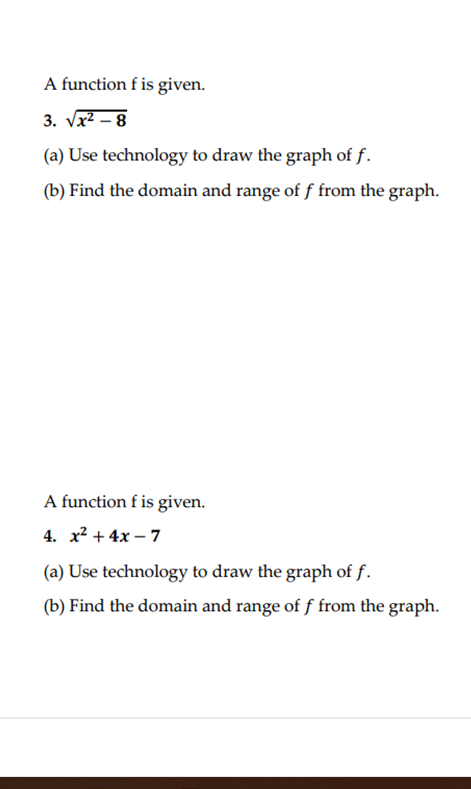  A function f is given. 3. JFTB (a) Use technology to