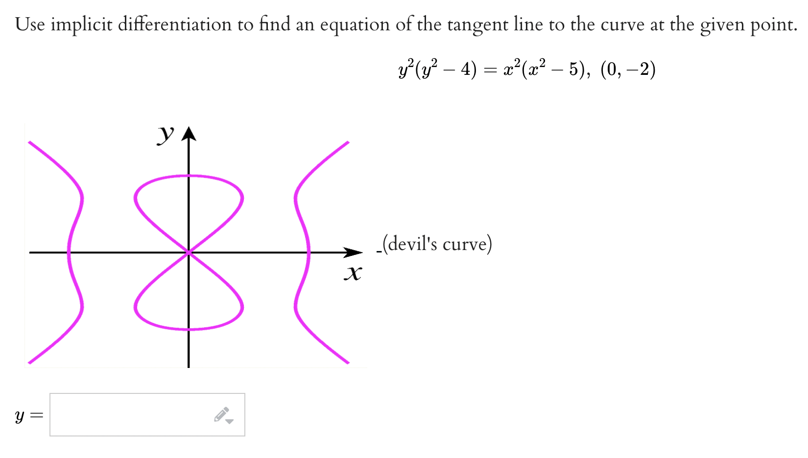 =Find an equation of the tangent line to the hyperbola defined by