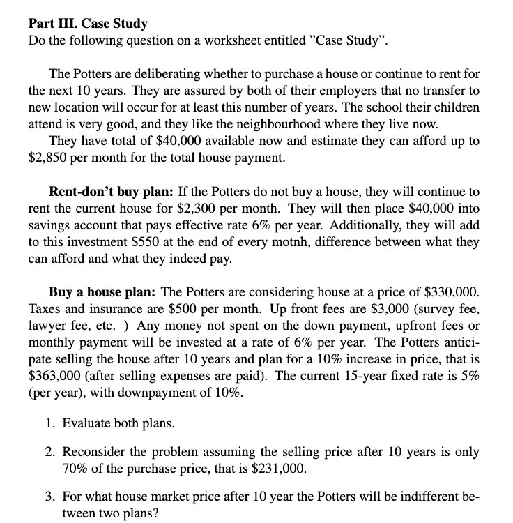  Part 1]]. Case Study Do the following question on a worksheet