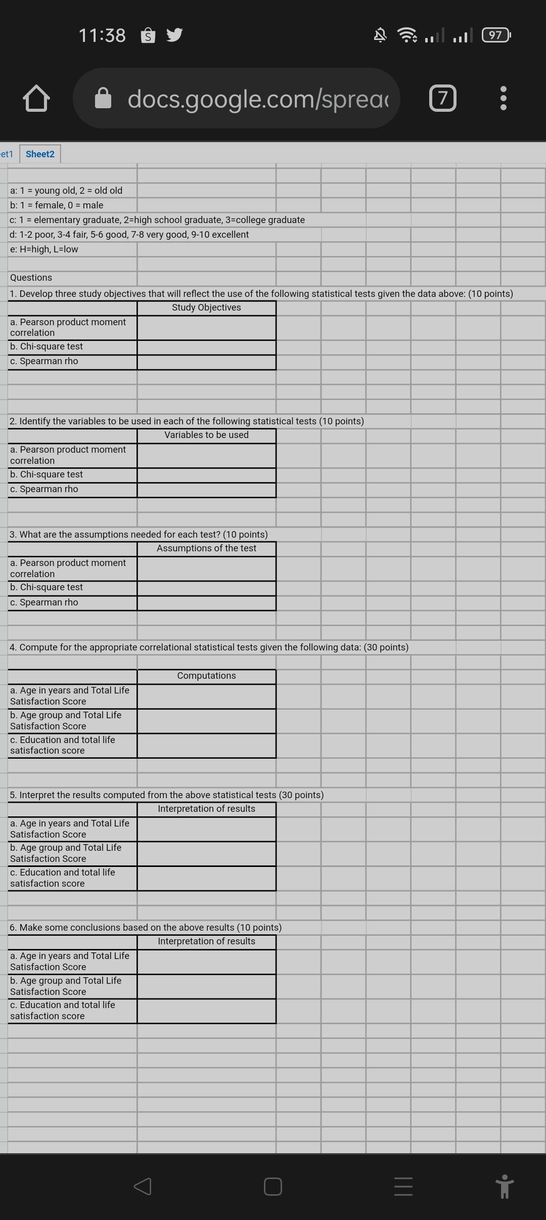 only Situation A study on the life satisfaction of older adults was