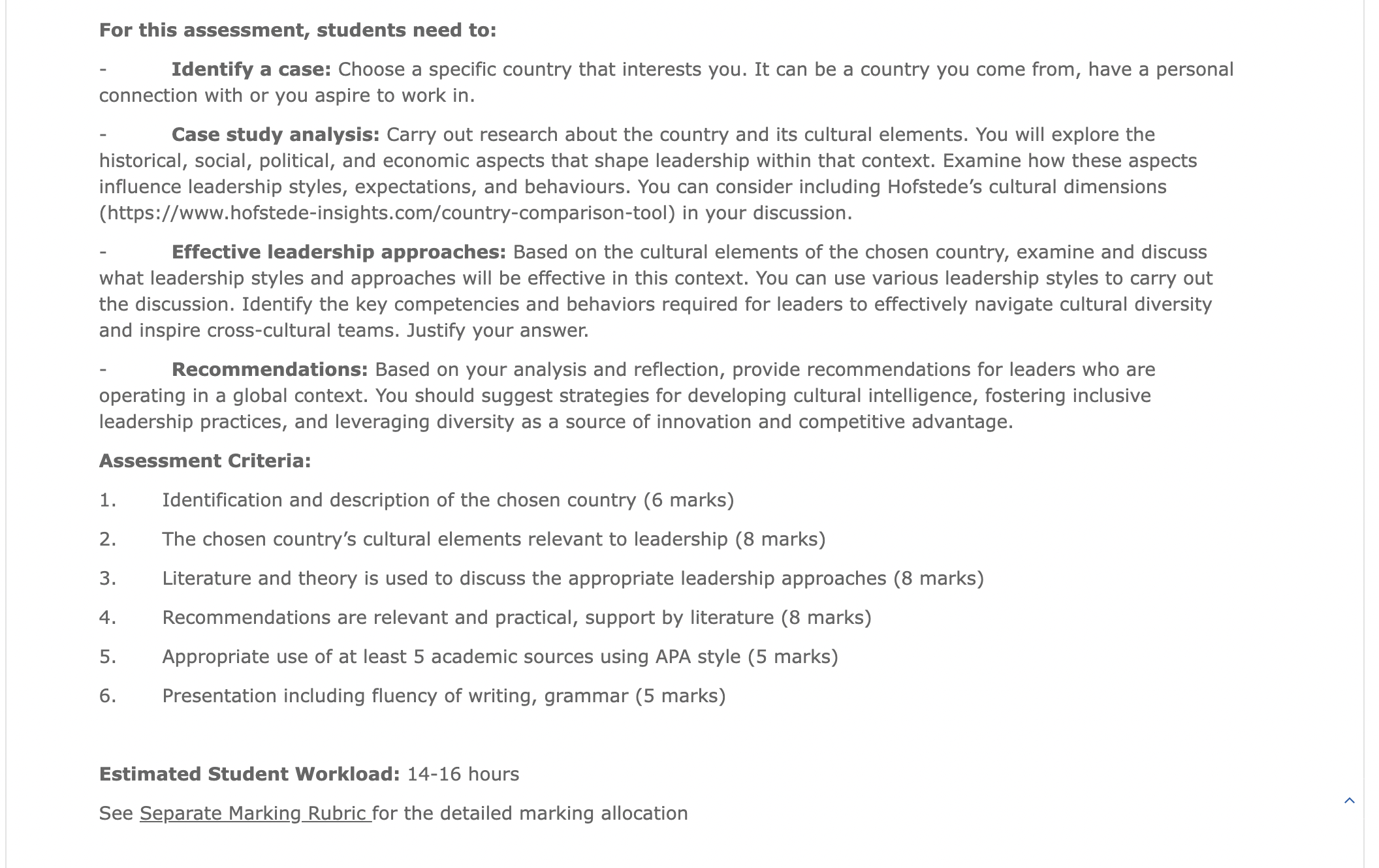 For this assessment, students need to: - Identify a case: Choose