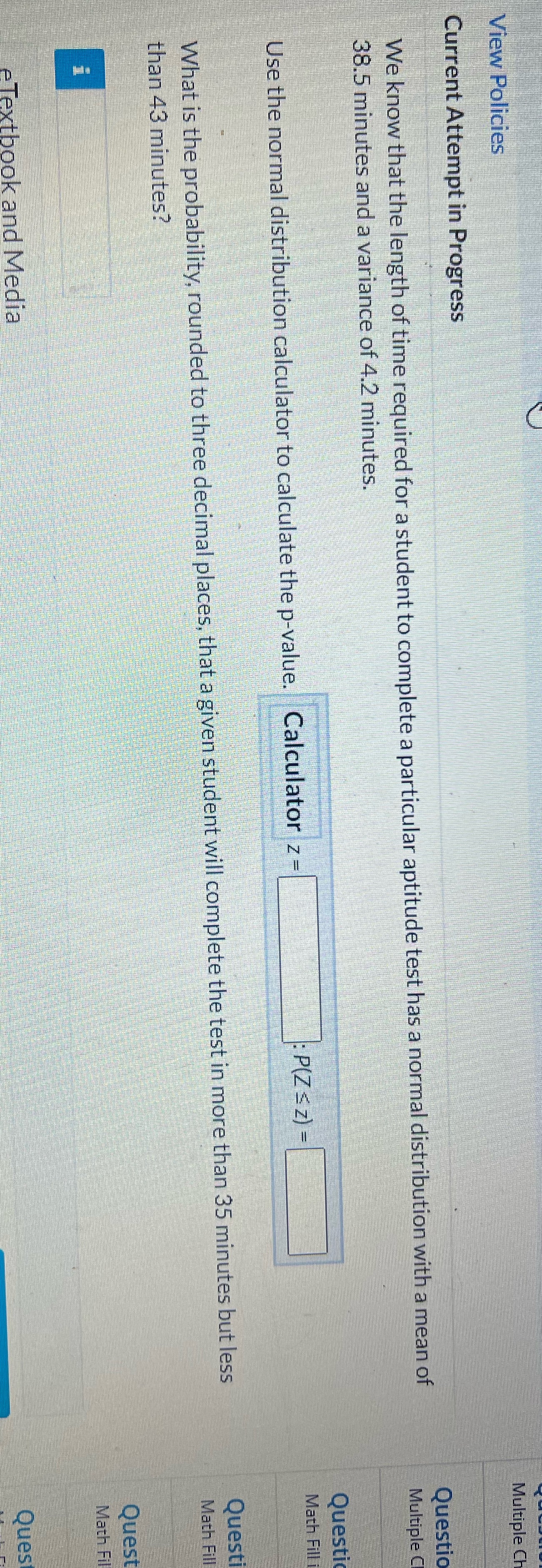 View Policies Multiple Cl Current Attempt in Progress Questic We know