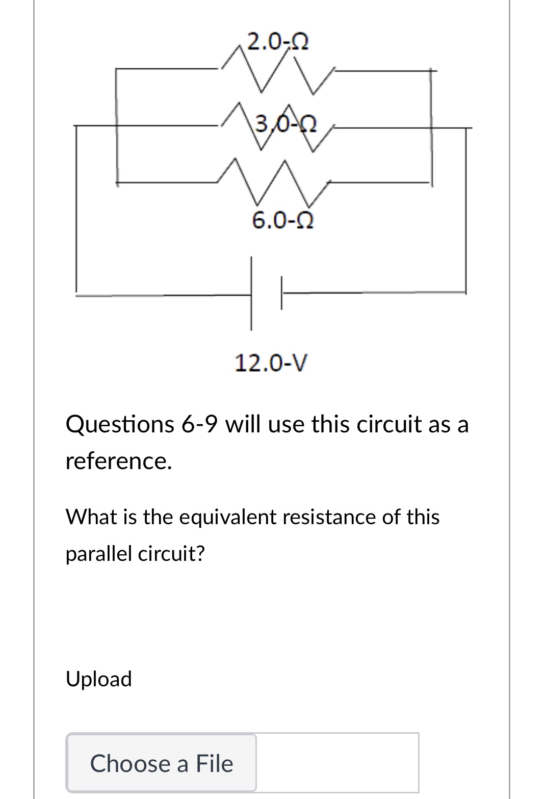 please help 12.0-V Questions 6-9 will use this circuit as a reference.