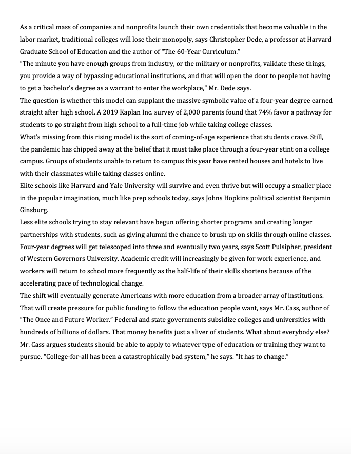 a four-yeardegree no longer makes sense. Here's what could replace it" DOUGLAS