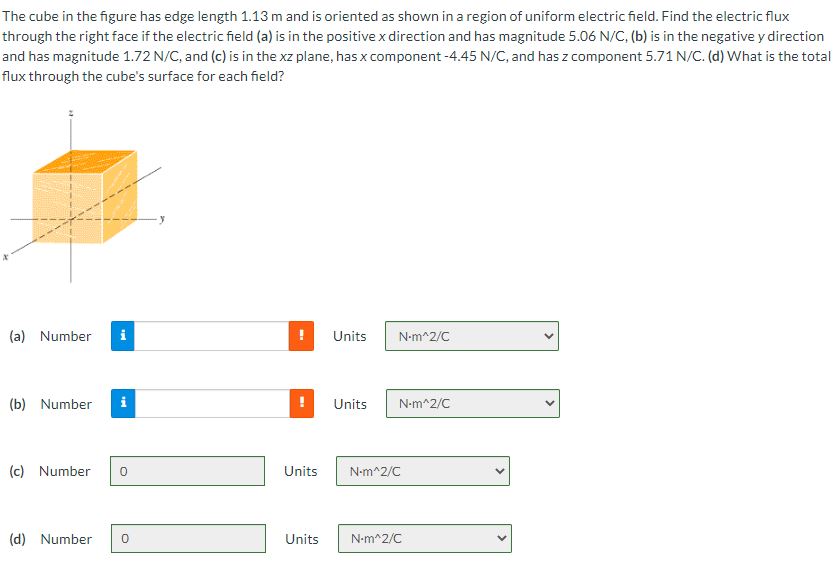 The cube in the figure has edge length 1.13 m and is