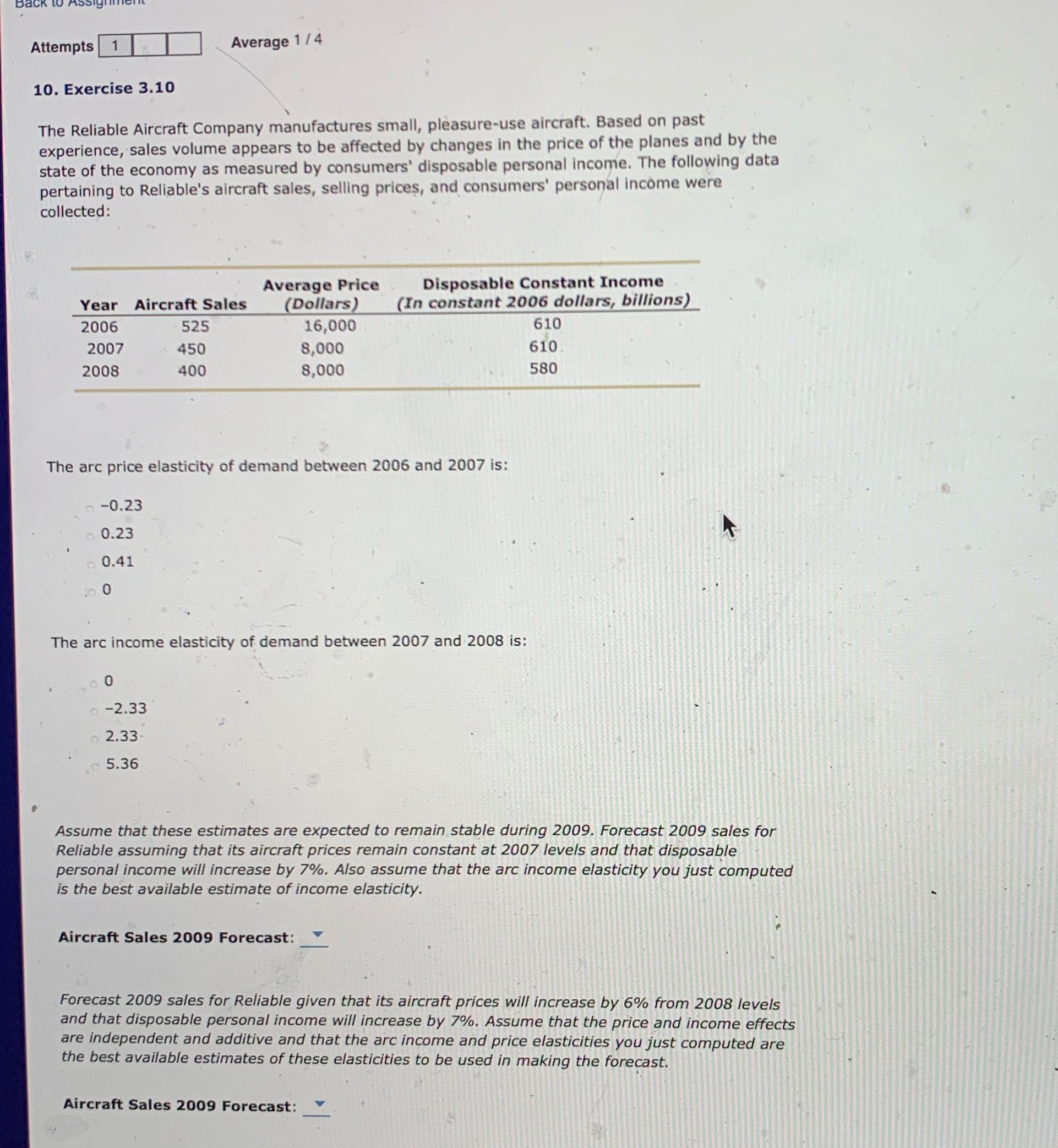  BACK LU MDY atempts [T ][ | . Average1/4 10. Exercise