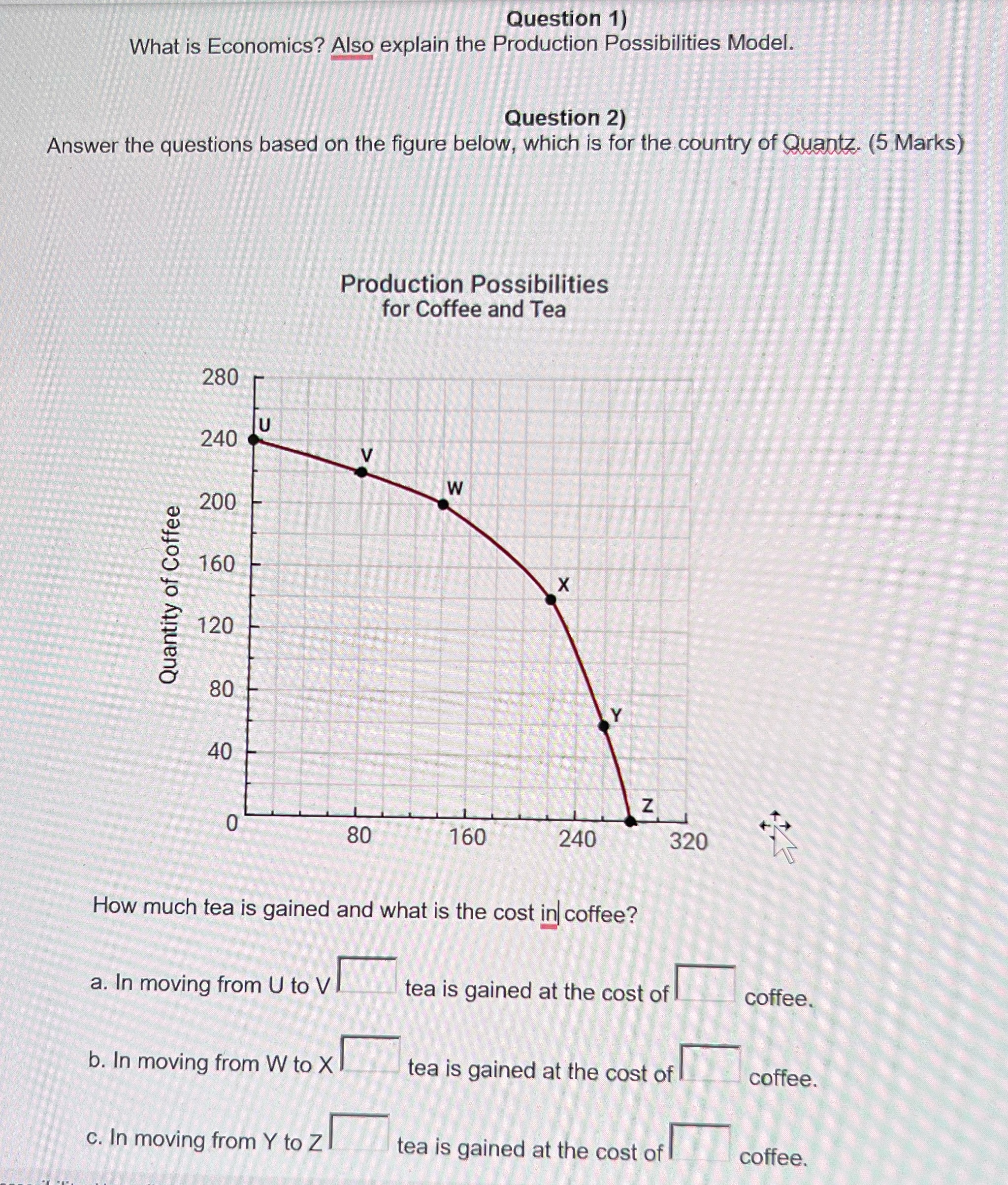Assignment 1 Question 1) What is Economics? Also explain the Production Possibilities