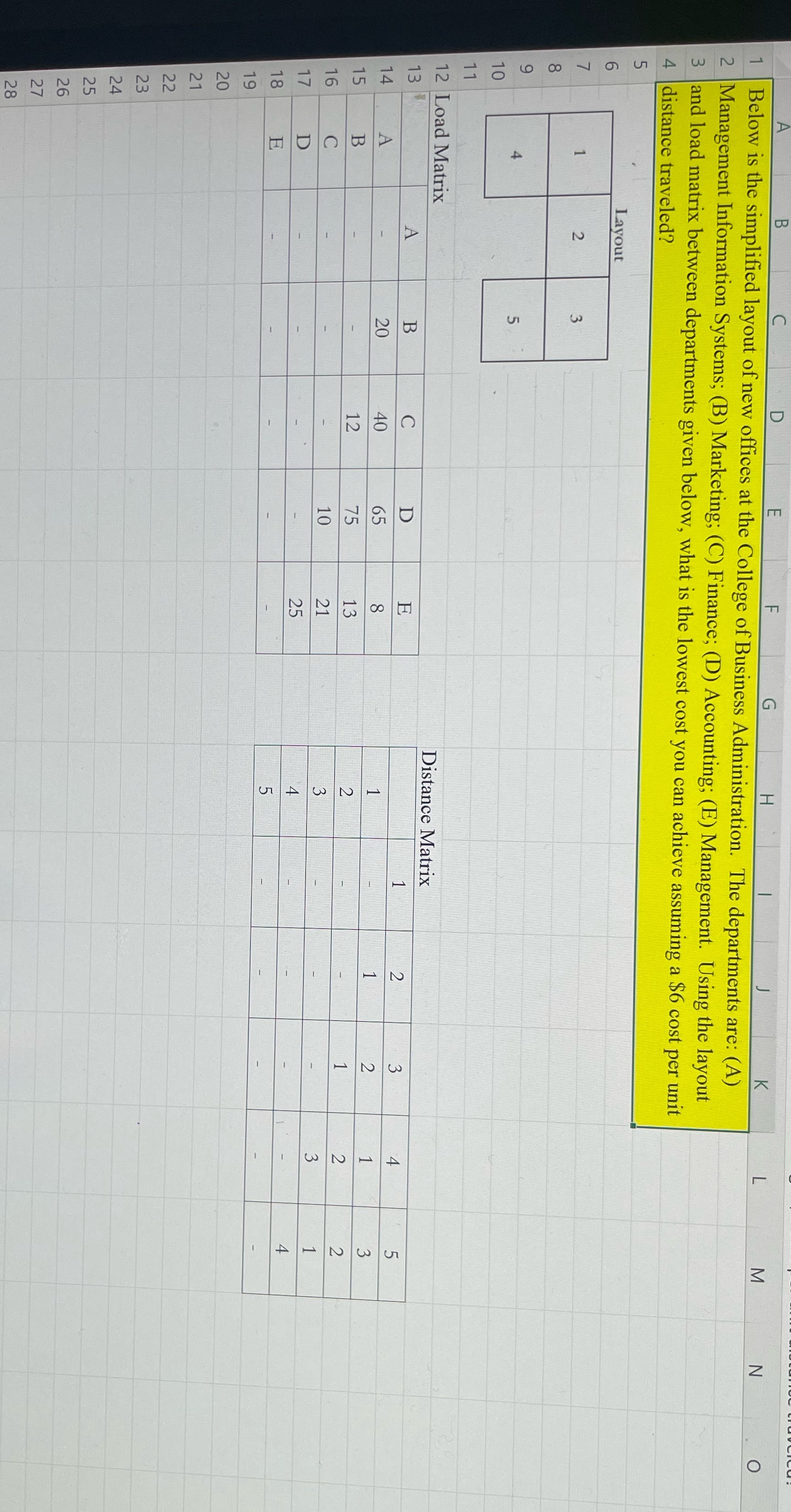 Solve with formulas in excel type O Z In M N H