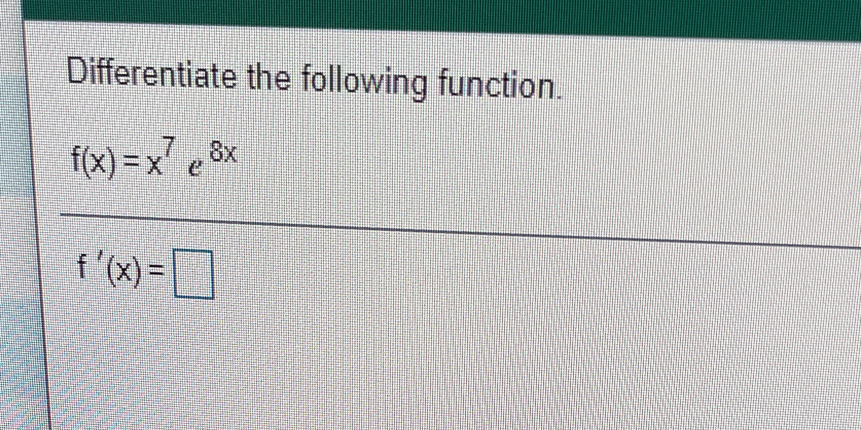 Differentiate the fol
