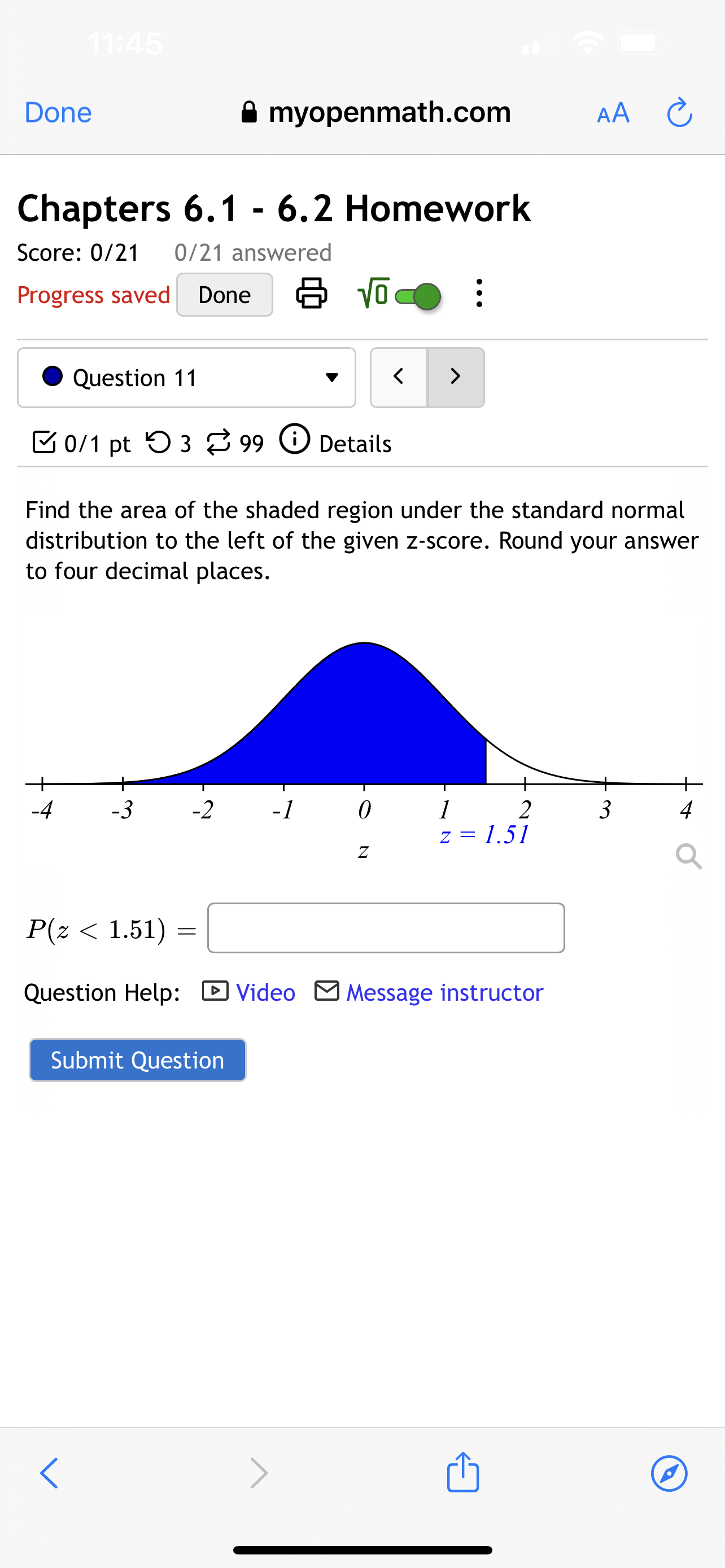 indicates that for a normally distributed data set you are analyzing, your