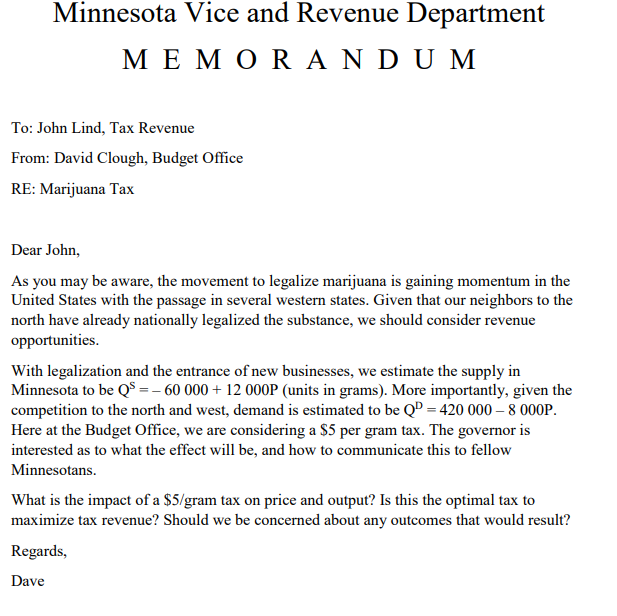 The memo assignment describes the situation and request a recommendation to the