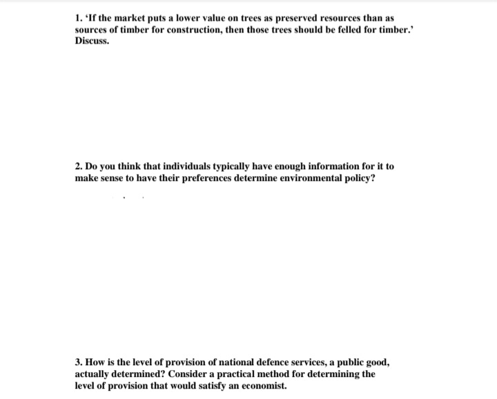 that there are no externalities in either consumption or production. Suppose that