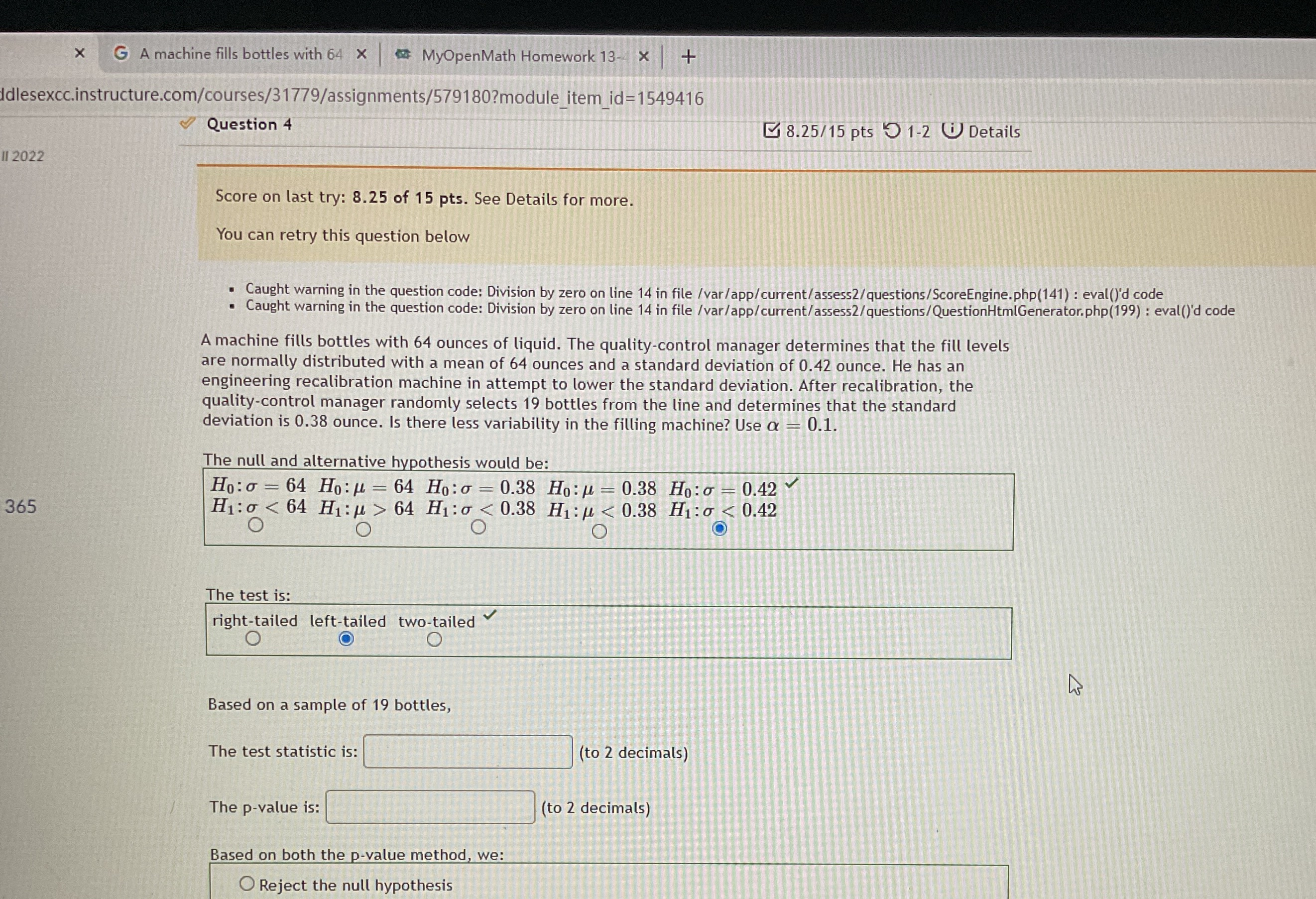 what is test statistic and what p value is ? X G