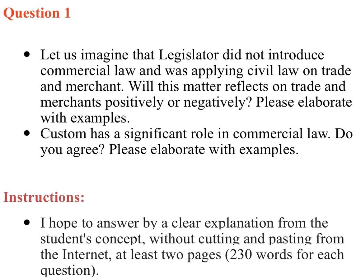  please solve Question 1 0 Let us imagine that Legislator did