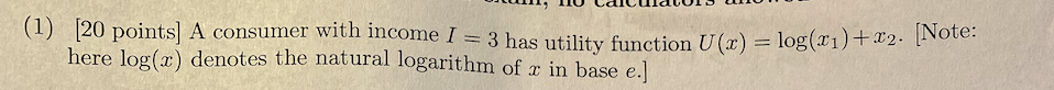 (d) Draw the demand curve for x1 (with a, in the horizontal